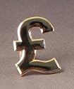 Metal Enamel Pin Badge English Pound Sterling Sign