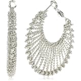 Leslie Danzis Silver Mesh Hoop Earrings