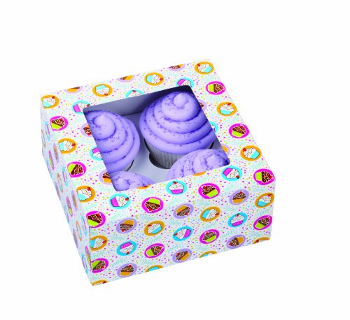 Wilton 415-0734 3-Pack 4-Cavity Party Cupcake Box