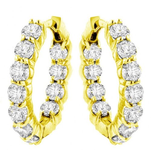 5.50 CT TW Large Diamond Inside/Outside Hoop 