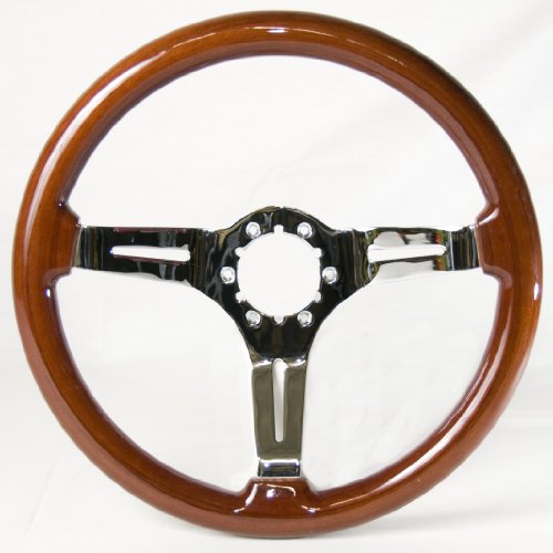1963 - 1982 Corvette Steering Wheel Mahogany Wood Chrome