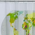 World Map Shower Curtain - Multicolored (72x72")