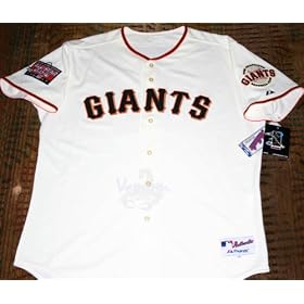 Buy Majestic Athletic AUTHENTIC #13 San Francisco Giants 2007 All Star Game Patch White Home Jersey -...