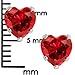 Gem Stone King 925 Sterling Silver Red Cubic Zirconia CZ Stud Earrings (3.00 cttw, 6MM Heart)