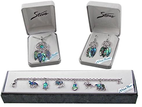 JLS Fashion Frenzy Handmade Dreamcatcher Abalone Silver Plated Feather Dangle Earrings