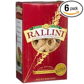 Aroma Antico Rallini California Garlic Flavor, Italian Pretzels, 8-Ounces Boxes (Pack of...