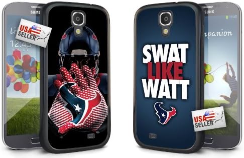 OneDreamCases - Houston Texans Gloves and 'Swat Like Watt' Hard Case COMBO TWO PACK for Samsung Galaxy S5