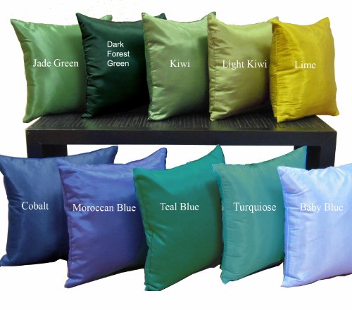 Shopping The Globe Silk Blend Throw Pillow - Turquoise Blue Shopping The Globe Silk Blend Throw Pillow - Turquoise Blue
