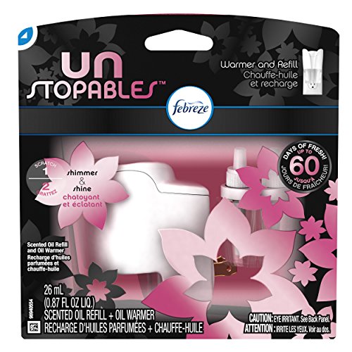 Febreze Unstopables Shimmer Pluggable Scented Oil Refill with Warmer Air Freshener (1 Count, 0.87 Oz)