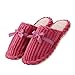 VTURE Men's and Women's New Stripe Corduroy Anti-slip House Slippers