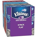 Kleenex Ultra Soft Tissues, White, 120ct, Pack of 8