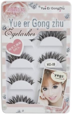 Tpwinner 5 Pairs Black Handmade False Eyelashes Natural Long Thick Cross Eye Lashes