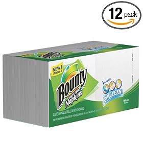 Bounty Assorted Print/White Quilted Napkins, 200-Count Packages (Pack of 12)