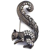 Vintage Style Squirrel Austrian Crystal Animal Pin Brooch