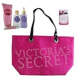 Victoria's Secret 2010 Black Friday Pink Tote Limited Edition Large Bag -Plus Extras- Love Spell Lotion + Lovespell Body Mist + Beauty Rush Candy Lip Gloss + Secret Crush Hand & Body Cream + BOMBSHELL Eau De Parfum