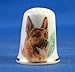 Porcelain China Collectable Thimble -- Alsation Dog