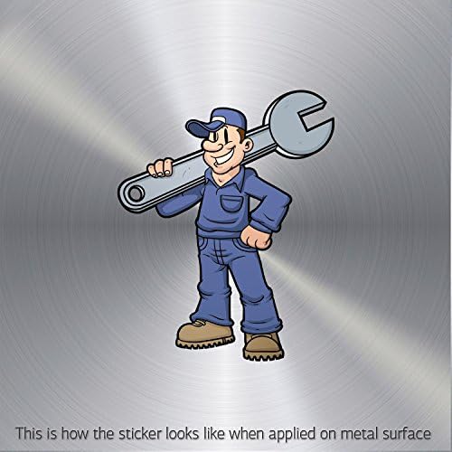 Decor Decal Mechanic General Service waterproof Motorbike Action Durable Ar (14 X 11.2 In)