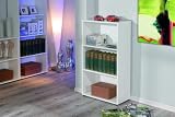 Produkt-Bild: Design B&uuml;cherregal 'Arco 2' mit 3 Ebenen in wei&szlig;, h&ouml;henverstellbar, 110x60cm