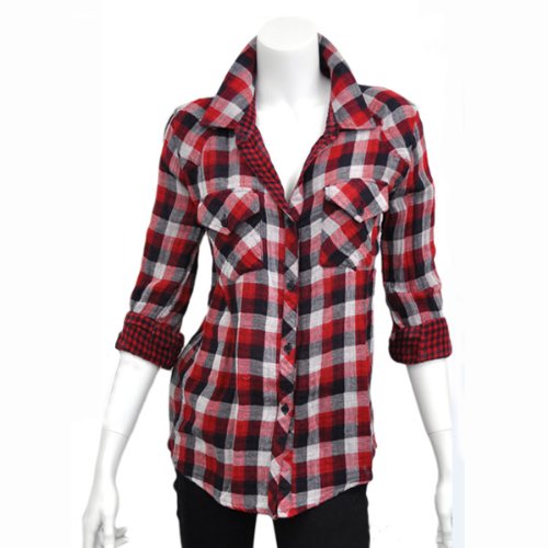 (レイルズ) Rails アウトレット Kendra Shirt コットン チェックシャツ ネイビー/レッド