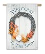 Welcome to the Shore Silk Reflections Garden Size Flag