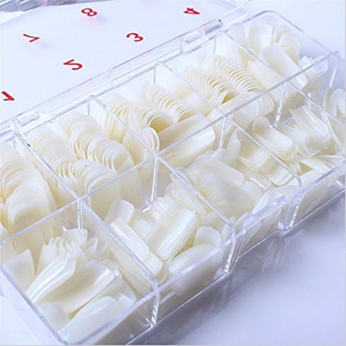 500 pcs 10 sizes New Full Cover Natural False Nails Fake Nail Tips with Box