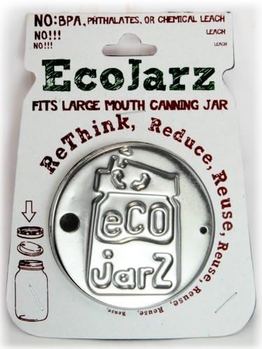 Ecojarz Silicone Lid for Regular Size Mason Canning Jar Reusable Lid for Drinking Jar! (Stainless (metal))