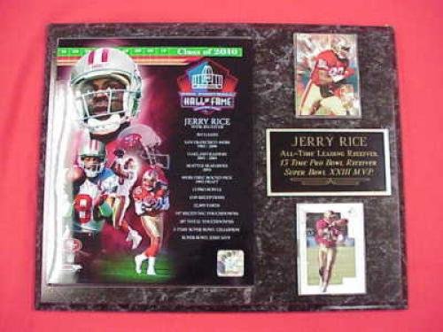 49ers Jerry Rice 2 Card Collector Plaque