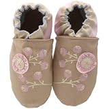 Robeez Little Kid/Big Kid Organic Flowers Soft Sole,Taupe,12-18 Months