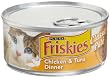 Friskies Cat Food Classic Pate, Chicken & Tuna Dinner, 5.5-Ounce Cans (Pack of 24)