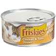 Friskies Cat Food Classic Pate, Chicken & Tuna Dinner, 5.5-Ounce Cans (Pack of 24)