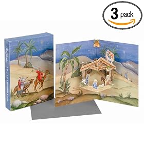 CR Gibson Star Of Wonder Christmas Around The World Pop-up Cards (Pack of 3)