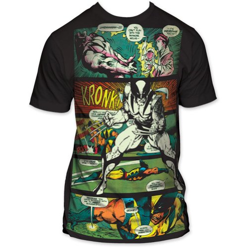  MARVEL WOLVERINE -- KRONK -- BIG PRINT MENS SUBWAY FITTED TEE