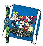 Ben10 Kids Draw String / Sports / Gym Bag And Watch Gift Set 24820SETA
