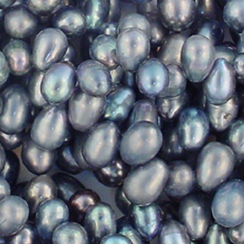 FWP SILVER 7x12MM OVAL DROP FRESH WATER PEARLS T57