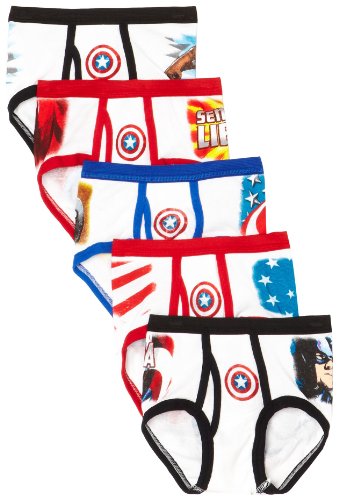  Fruit Of The Loom Boys 2-7 5 Pack Captain America Briefs