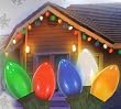 Set of 25 Opaque Multi-Color C9 Christmas Lights - Green Wire