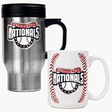 Washington Nationals Stainless Steel Travel Mug and Gameball Ceramic Mug Set