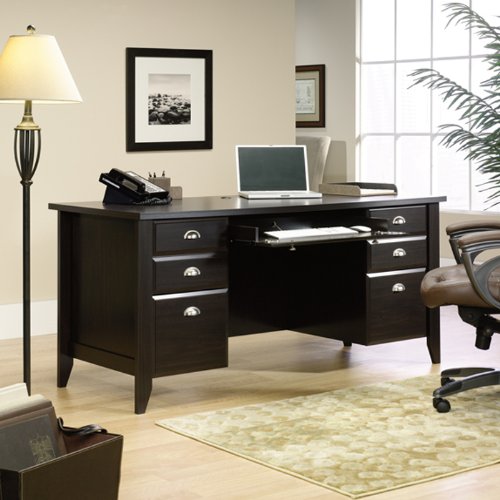 Shoal Creek Executive Desk Jamocha Wood Finish