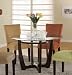 Round Dining Table with Glass Top Cappuccino Finish