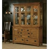 Arts and Crafts China Cabinet (Mission Pointe) (82.75"H x 64"W x 19"D)