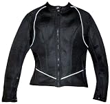 WOMENS LADIES MESH JACKET MOTORCYCLE ARMOR BLACK