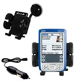 Gomadic for the PalmOne palm Zire 72 - PalmOne Zire 72 Flexible Auto Windshield Holder with Car Charger - Uses Gomadic TipExchange