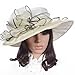 Women Floral Wide Brim Church Derby Kentucky Dress Hat (4 Colors)