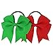 Chiffon 4.5in Cheerleading Bows Pony Tail Holder Ribbon Cheer Bow Gift for Teens Set Of 15 Color