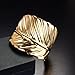 Merdia Weekly Promotion Fashionable Alloy Metal Arched Leaf Shaped Wide Arm Cuff Bangle Bracelet(Golden Color)