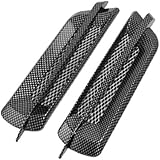 2 Pcs Carbon Fiber Pattern Plated Auto Car Hood Air Flow Vent Sticker Cover