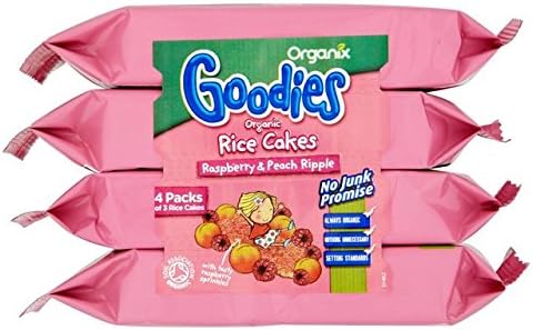 Organix Goodies Rice Cakes Raspberry & Peach Ripple (4x22g)