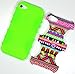Bastex Hybrid Case for Apple Iphone 4, 4s, 4g - Bright Green Silicone / Aztec Tribal Hard