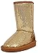 Aling 7K Little Girls Sequin Slip On Shearling Boots Gold