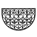 Home Wrought Iron Rubber Doormat - Black (24x36")